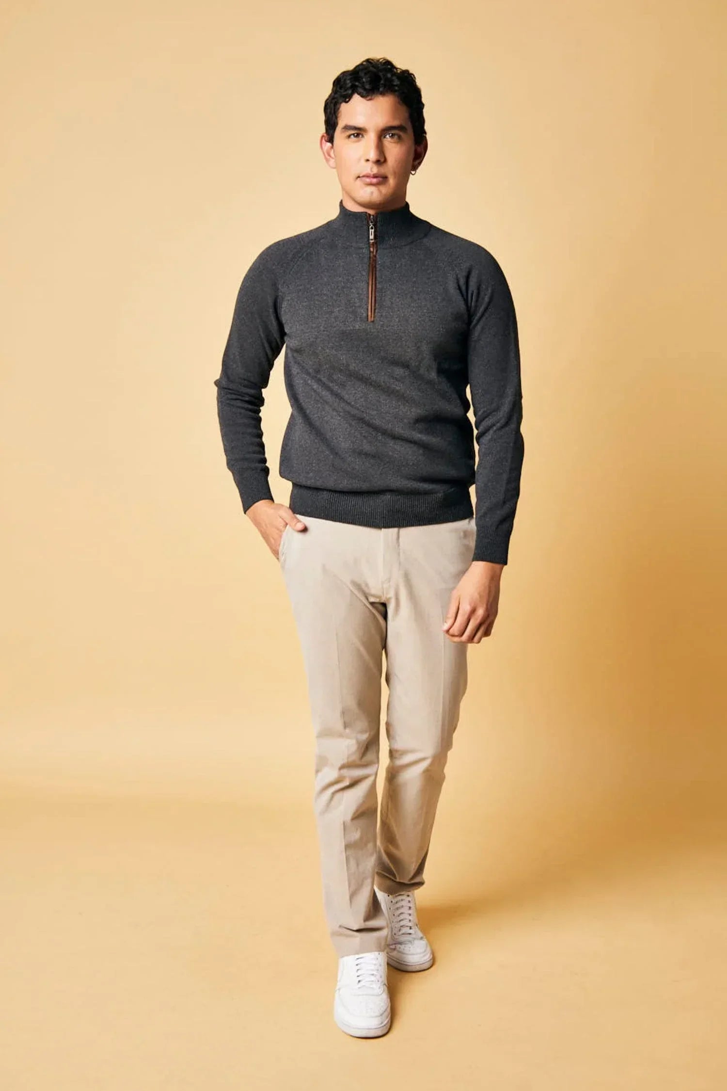 Suéter San Francisco en algodón regenerado halfzip – Hombre